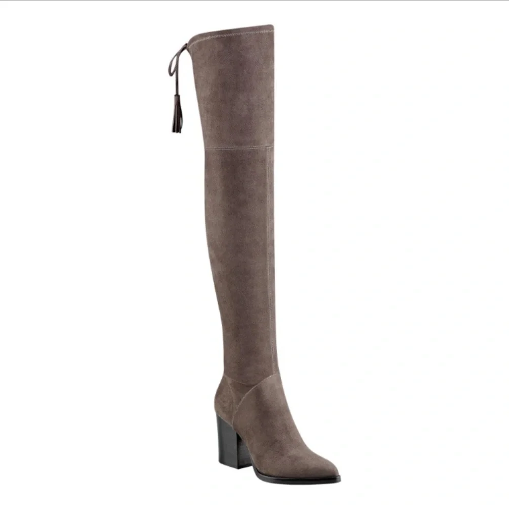 Marc Fisher Gray Suede Alinda Over the Knee Boots